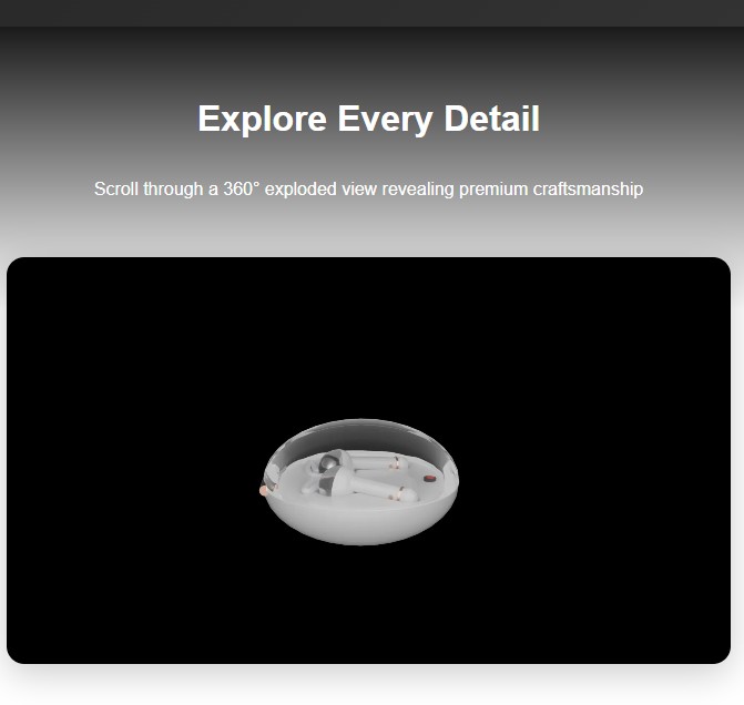 LuxAudio Buds Pro - AR Promotional Website detail